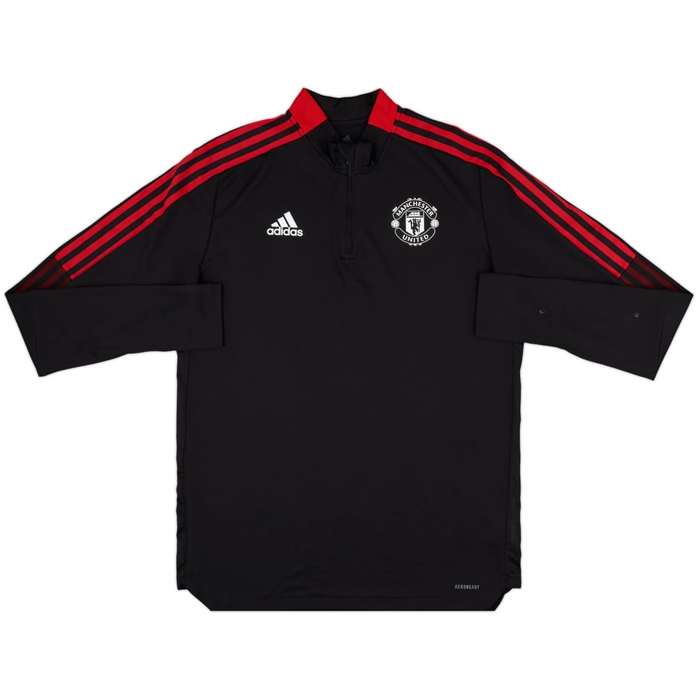 2021-22 Manchester United adidas 1/4 Zip Drill Top - 7/10 - (L)