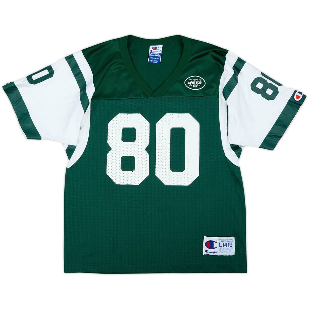1998-00 New York Jets Chrebet #80 Champion Home Jersey - 5/10 - (13-14 Years)