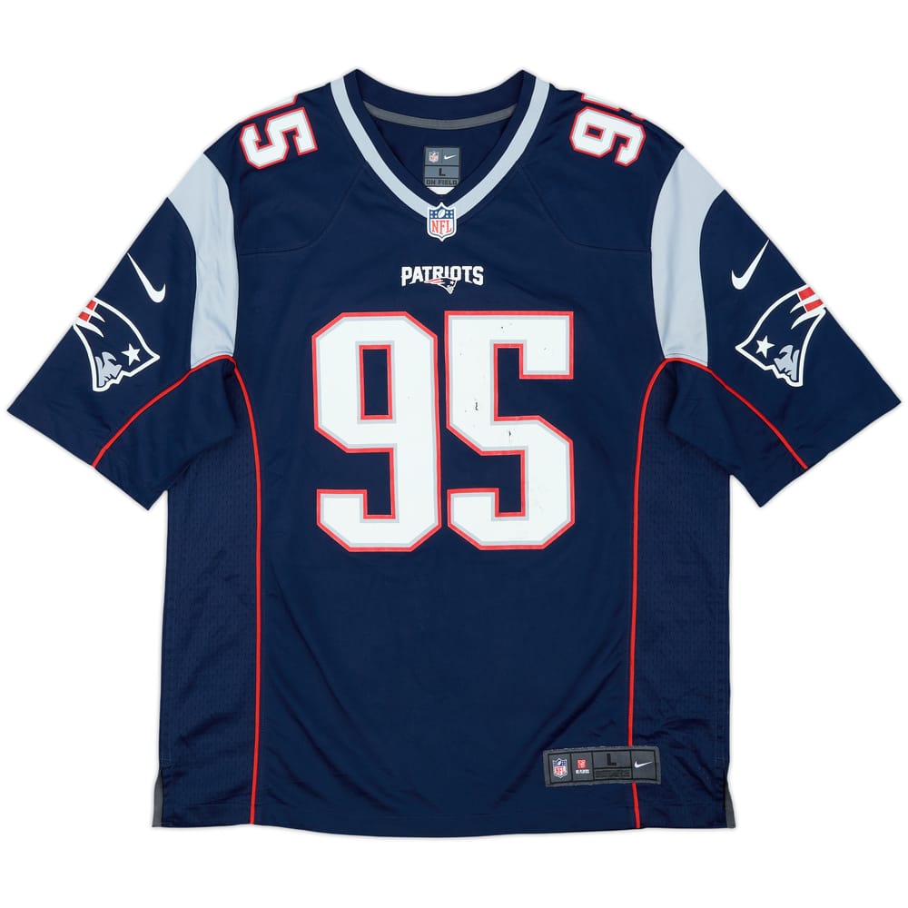 2012-15 New England Patriots Jones #95 Nike Game Home Jersey - 5/10 - (L)