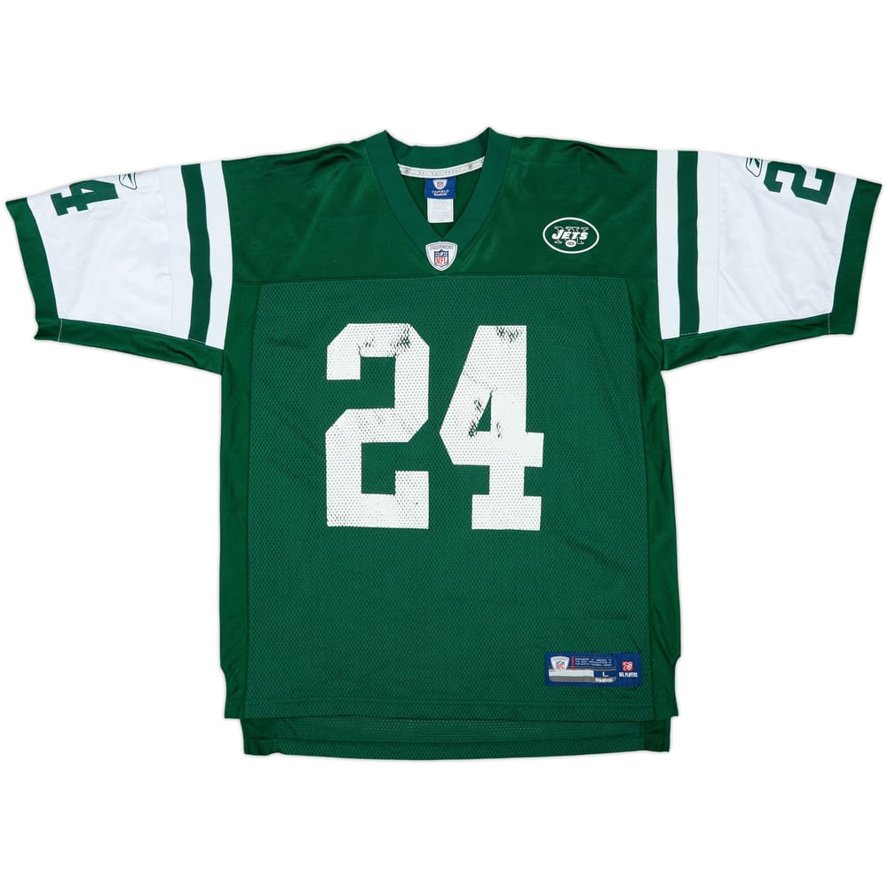 2008-11 New York Jets Revis #24 Reebok On Field Home Jersey - 6/10 - (L)