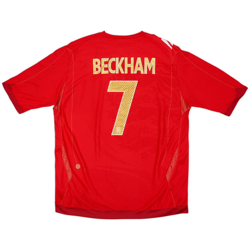 2006-08 England Away Shirt Beckham #7 - 7/10 - (XL)