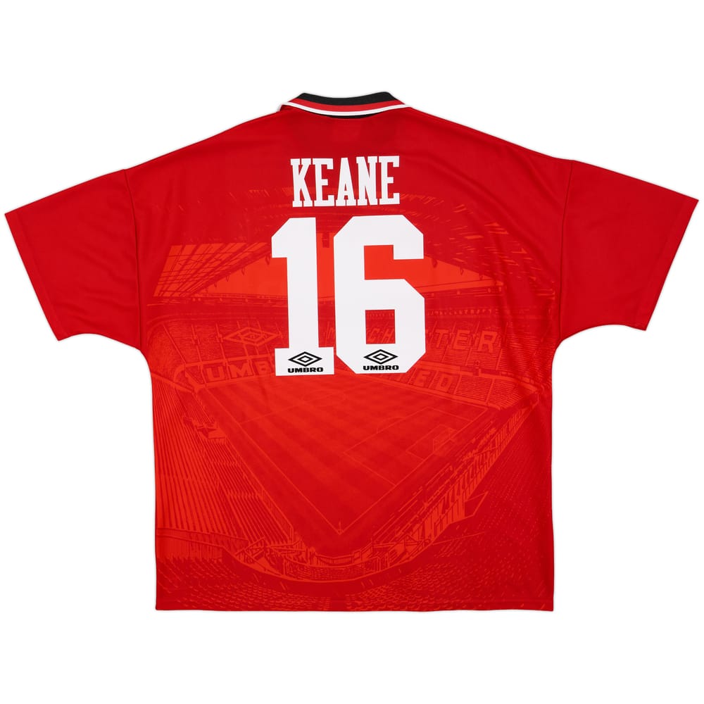 1994-96 Manchester United Home Shirt Keane #16 - 9/10 - (XXL)