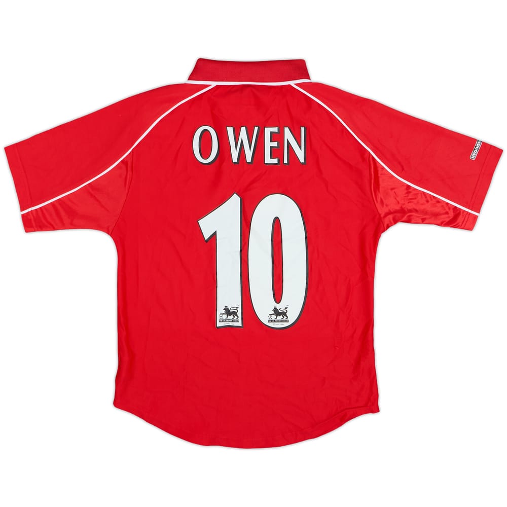 2000-02 Liverpool Home Shirt Owen #10 - 8/10 - (M.Boys)