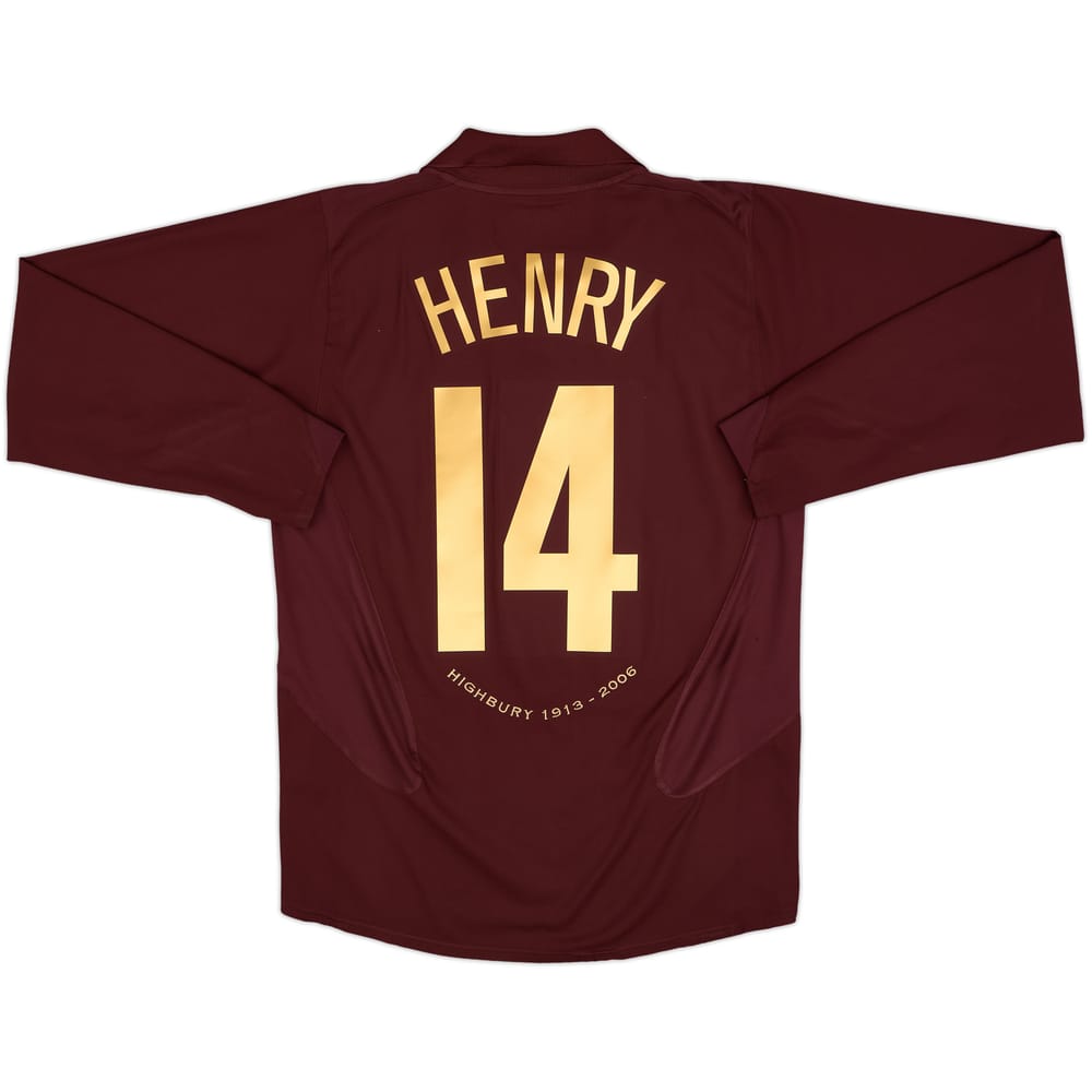 2005-06 Arsenal Home L/S Shirt Henry #14 - 8/10 - (M)