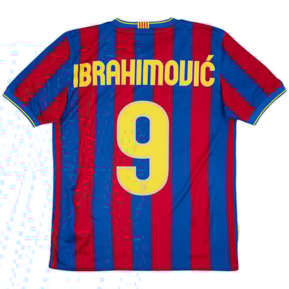 2009-10 Barcelona Home Shirt Ibrahimovic #9 - 9/10 - (XL.Boys)