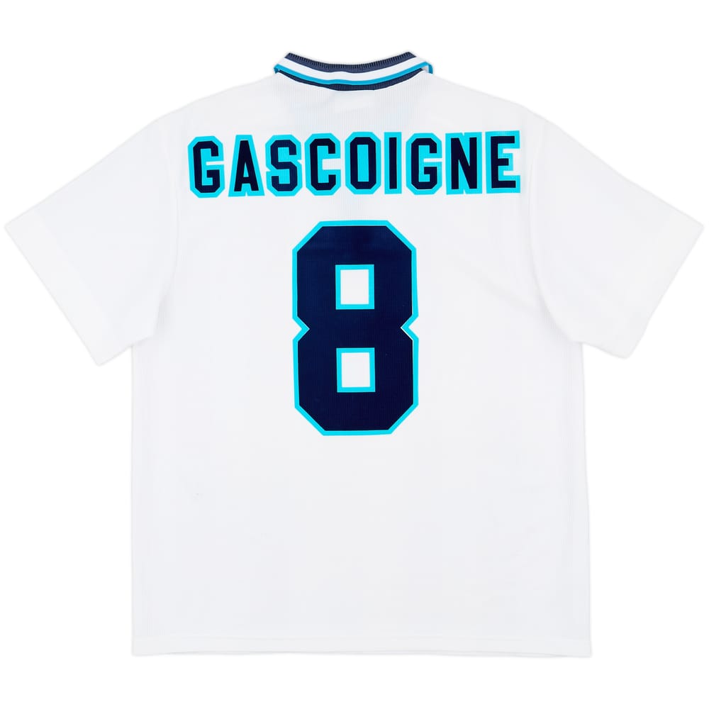 1995-97 England Home Shirt Gascoigne #8 - 8/10 - (L)