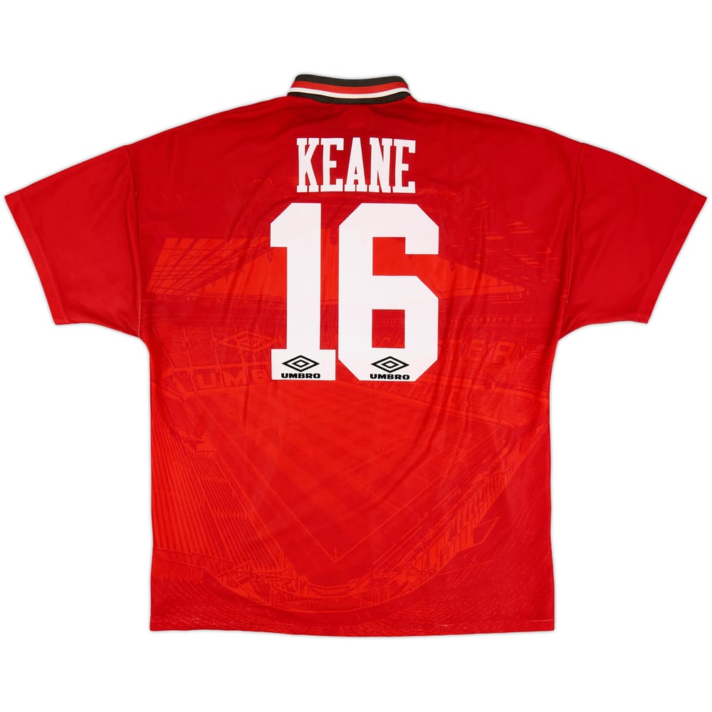 1994-96 Manchester United Home Shirt Keane #16 - 6/10 - (XL)