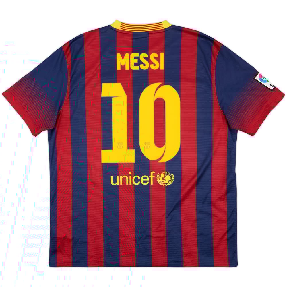 2013-14 Barcelona Home Shirt Messi #10 - 4/10 - (XL)