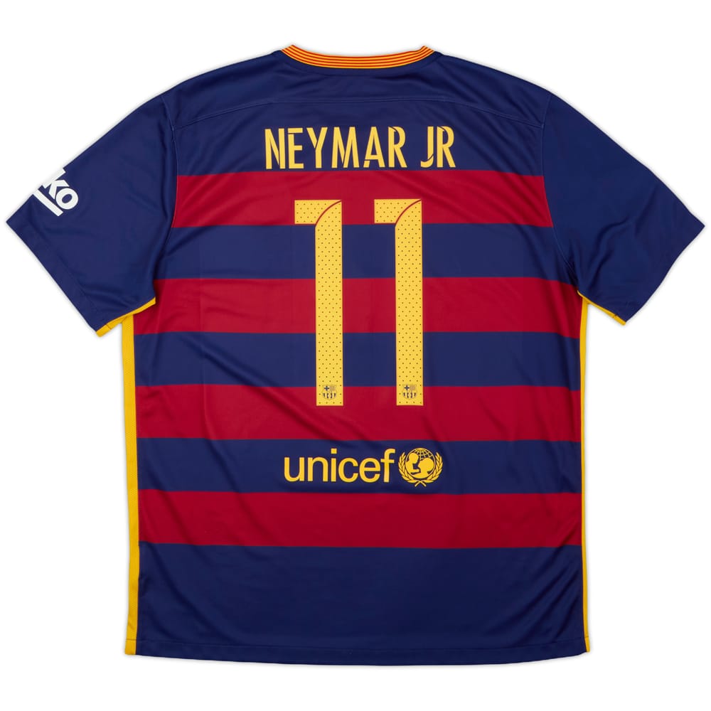 2015-16 Barcelona Home Shirt Neymar Jr #11 - 8/10 - (XL)