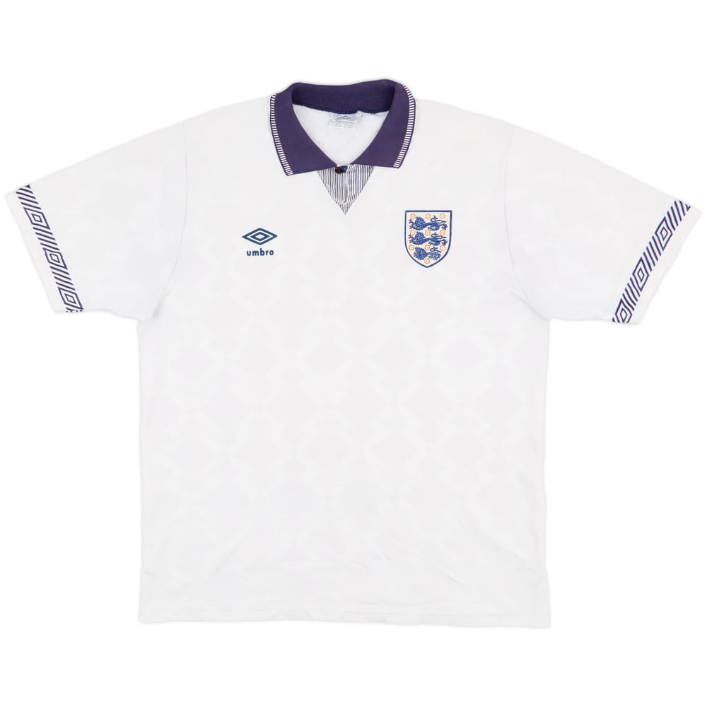 1990-92 England Home Shirt - 8/10 - (L)