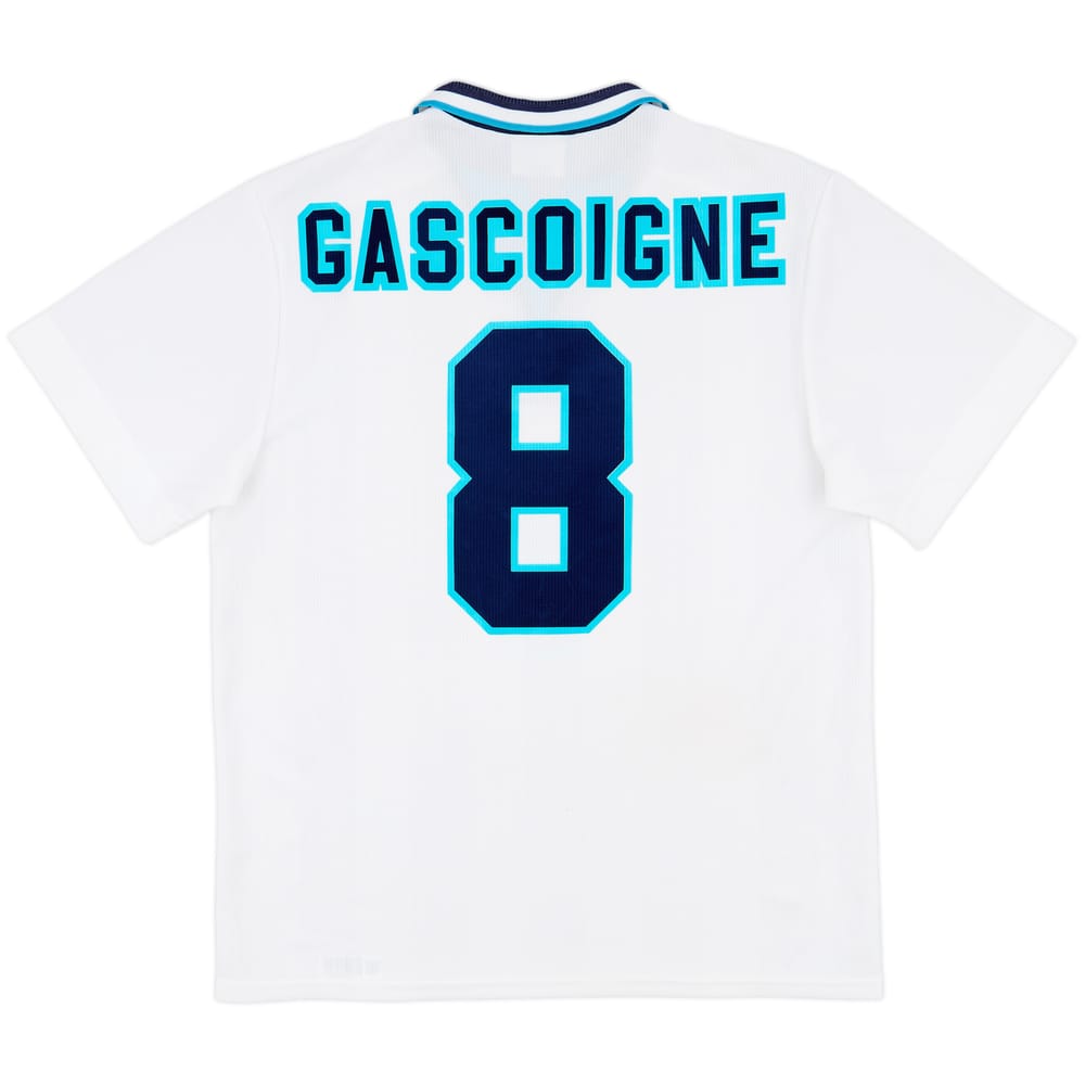 1995-97 England Home Shirt Gascoigne #8 - 8/10 - (L)