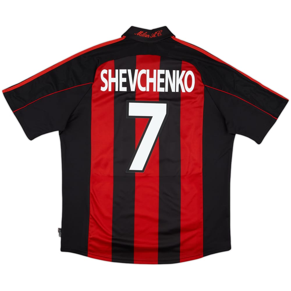 2000-02 AC Milan Home Shirt Shevchenko #7 - 8/10 - (XL)