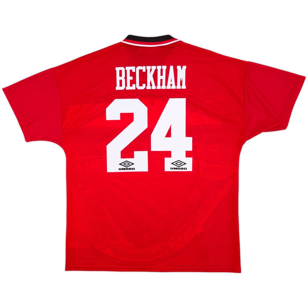1994-96 Manchester United Home Shirt Beckham #24 - 9/10 - (XL)