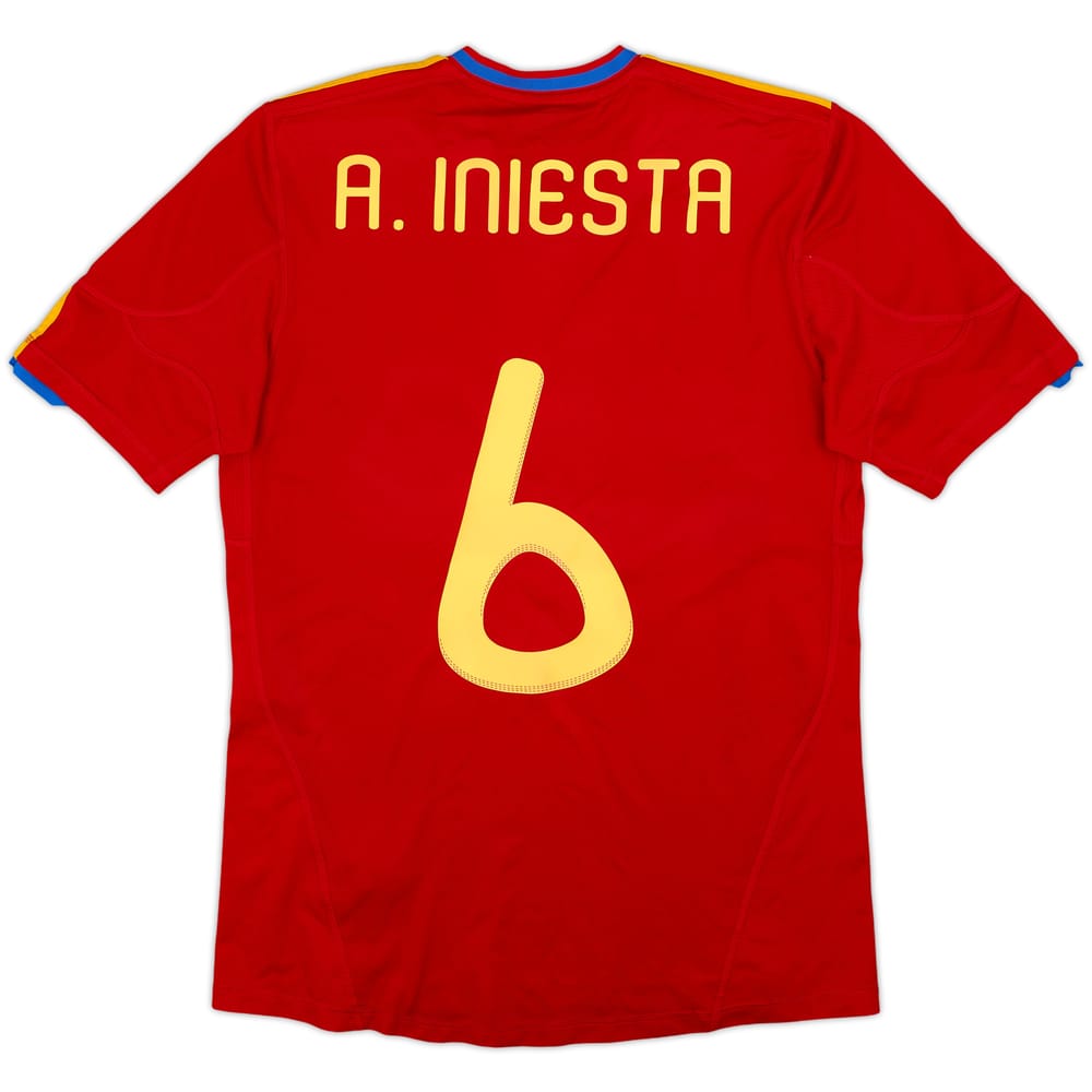 2009-10 Spain Home Shirt A.Iniesta #6 - 5/10 - (M)