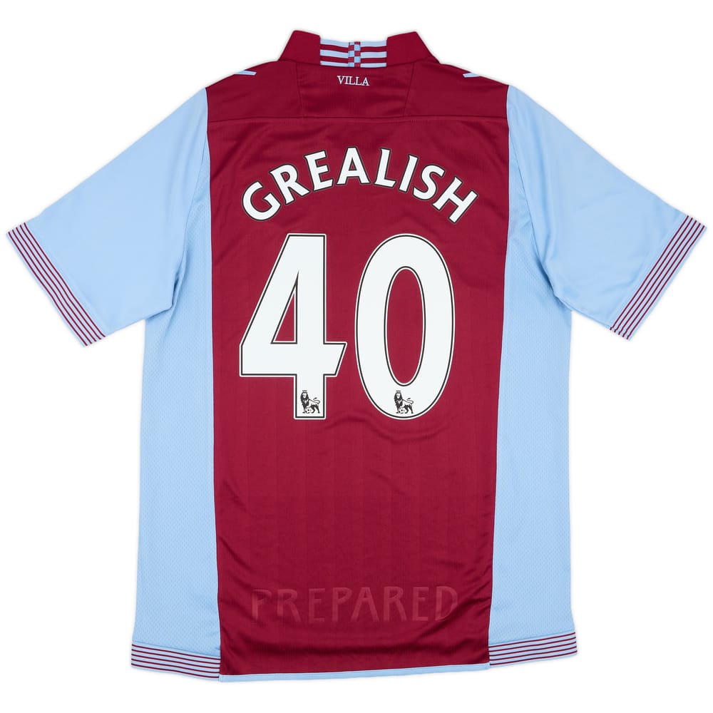 2013-14 Aston Villa Home Shirt Grealish #40 - 8/10 - (M)