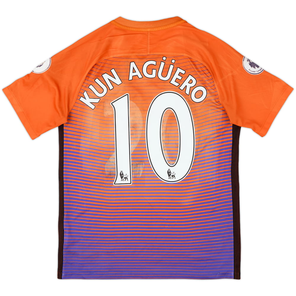 2016-17 Manchester City Third Shirt Kun Aguero #10 - 4/10 - (S)