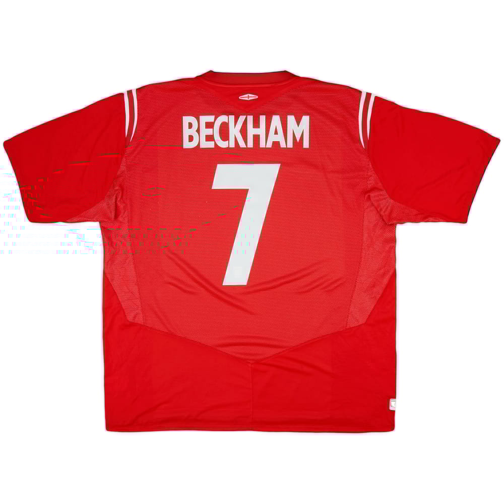 2004-06 England Away Shirt Beckham #7 - 6/10 - (XXL)