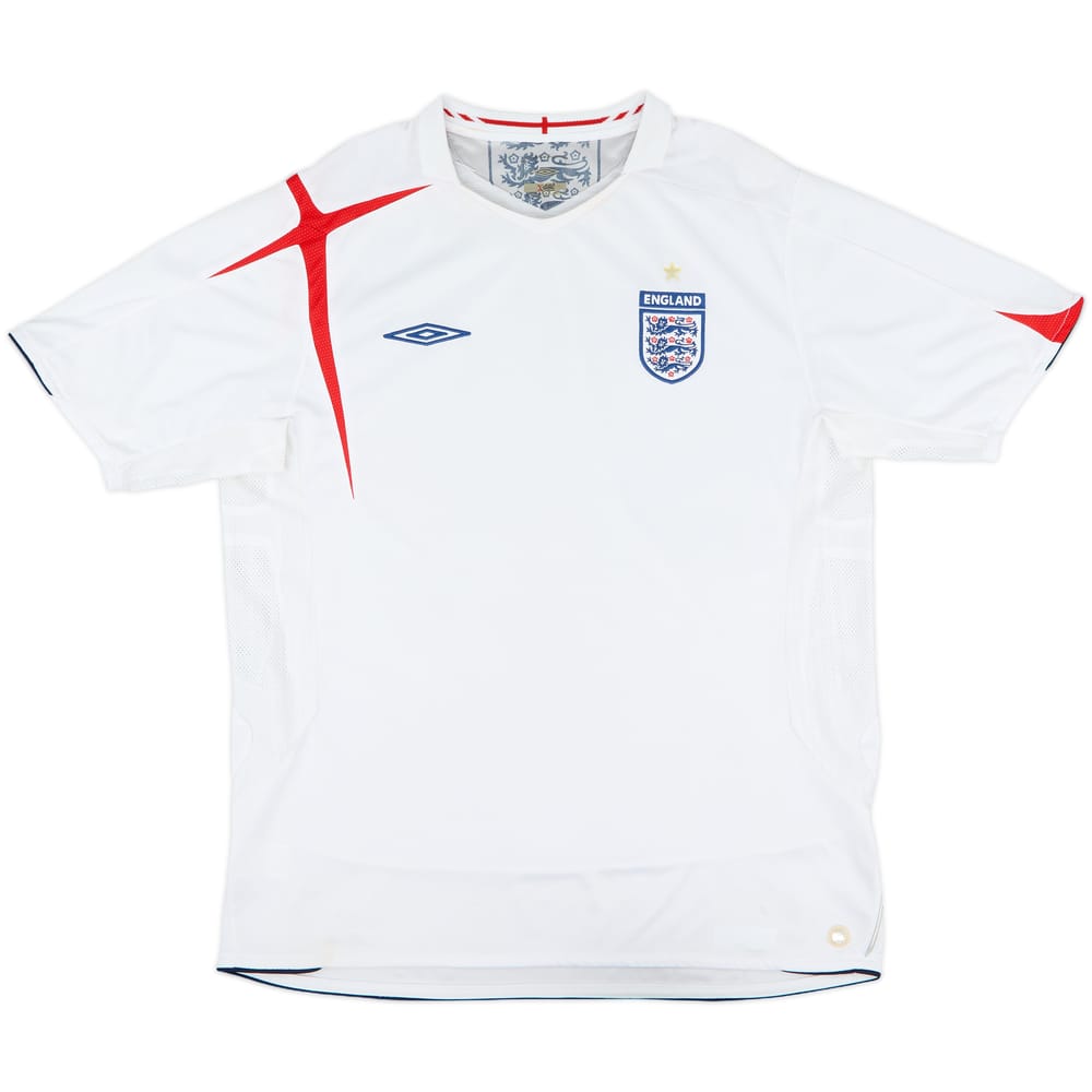 2005-07 England Home Shirt - 5/10 - (XL)