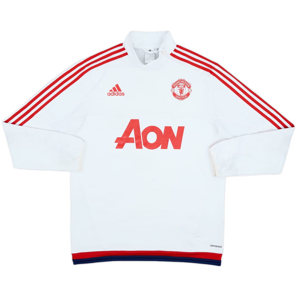 2015-16 Manchester United adidas 1/4 Zip Sweat Top - 7/10 - (M)