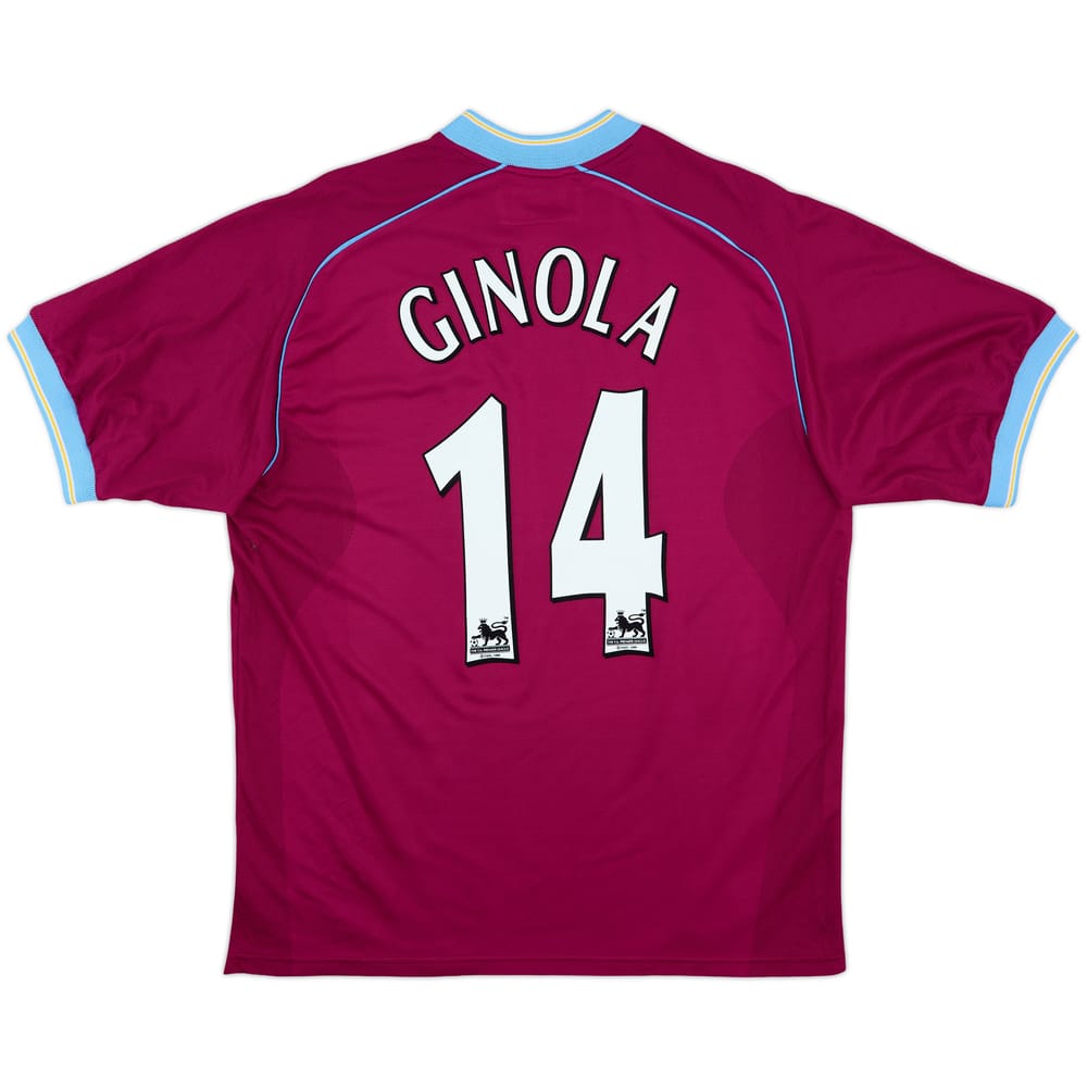 2001-02 Aston Villa Home Shirt Ginola #14 - 8/10 - (L)