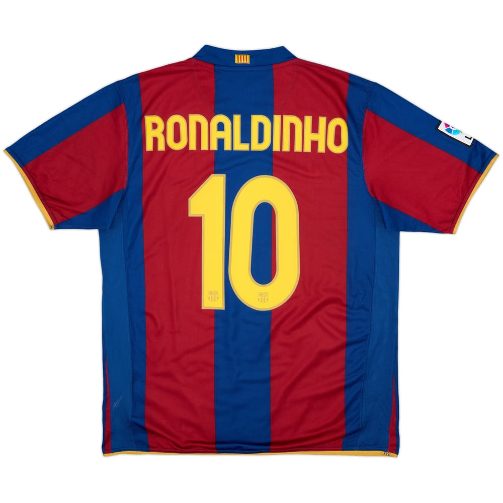 2007-08 Barcelona Home Shirt Ronaldinho #10 - 10/10 - (L)