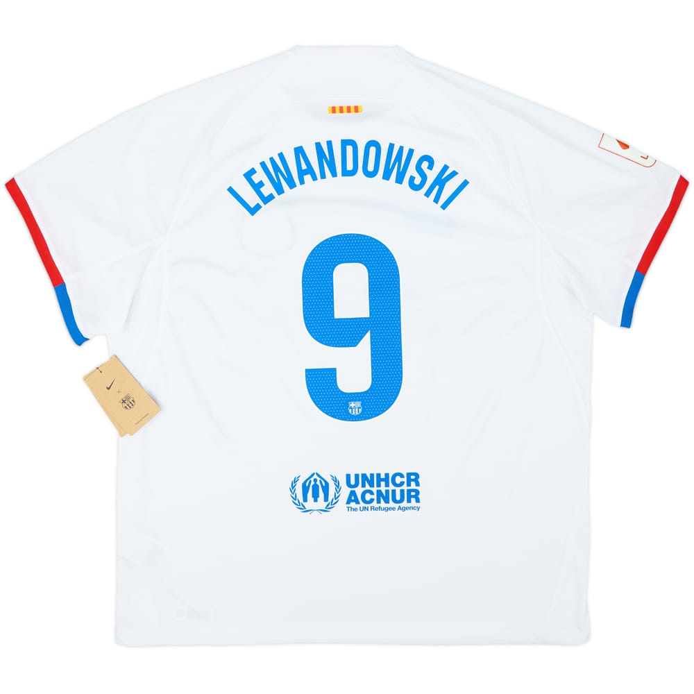 2023-24 Barcelona Away Shirt Lewandowski #9 (XXL)