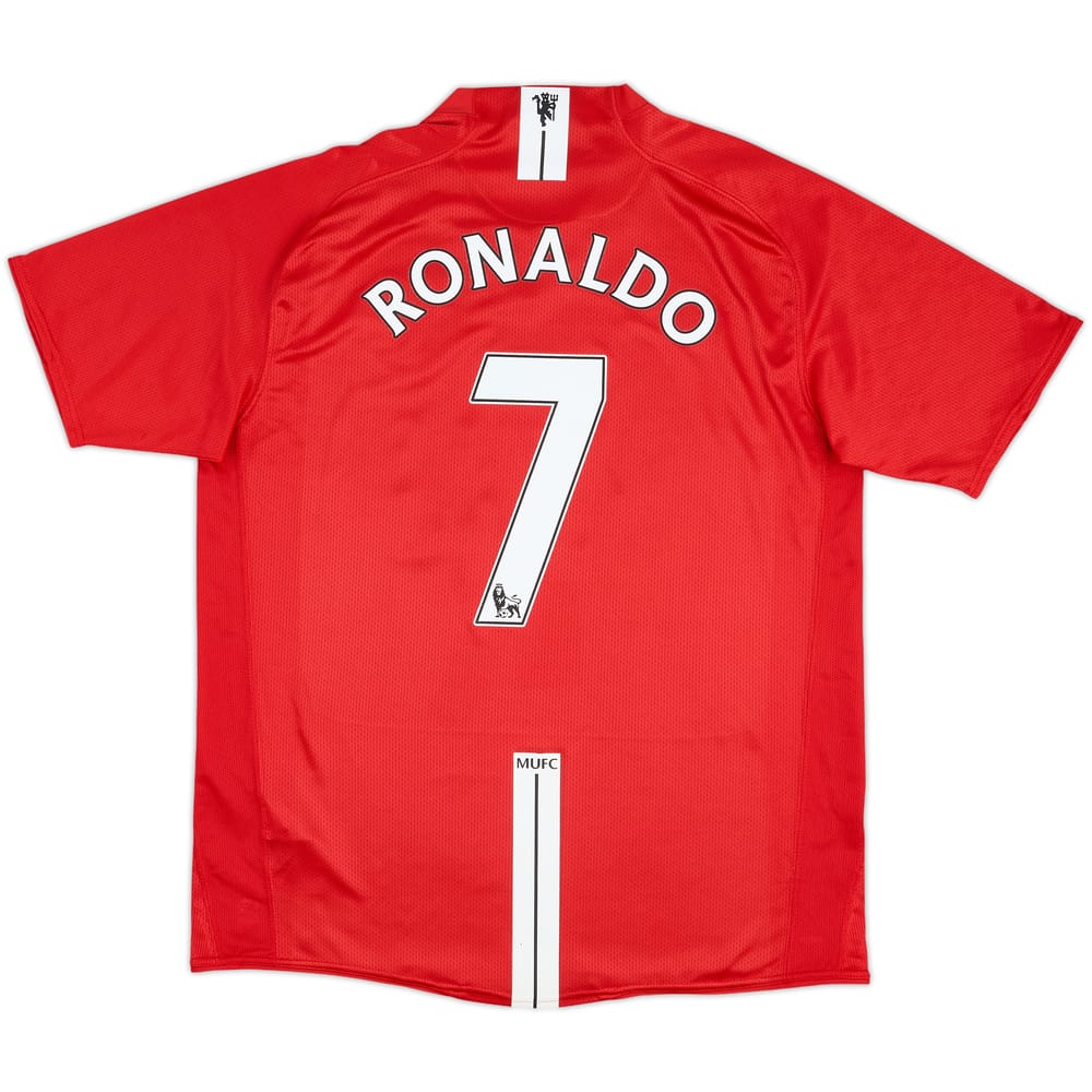 2007-09 Manchester United Home Shirt Ronaldo #7 - 9/10 - (L)