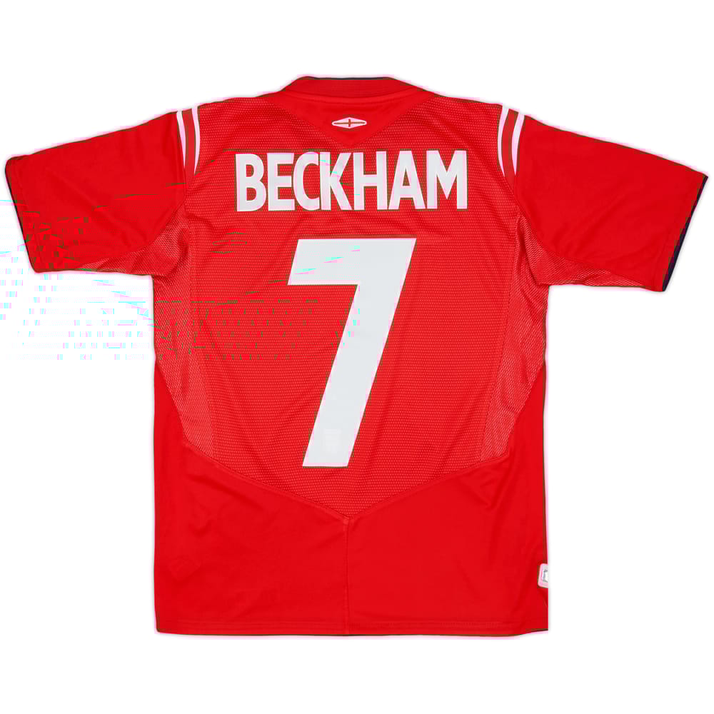 2004-06 England Away Shirt Beckham #7 - 9/10 - (L.Boys)