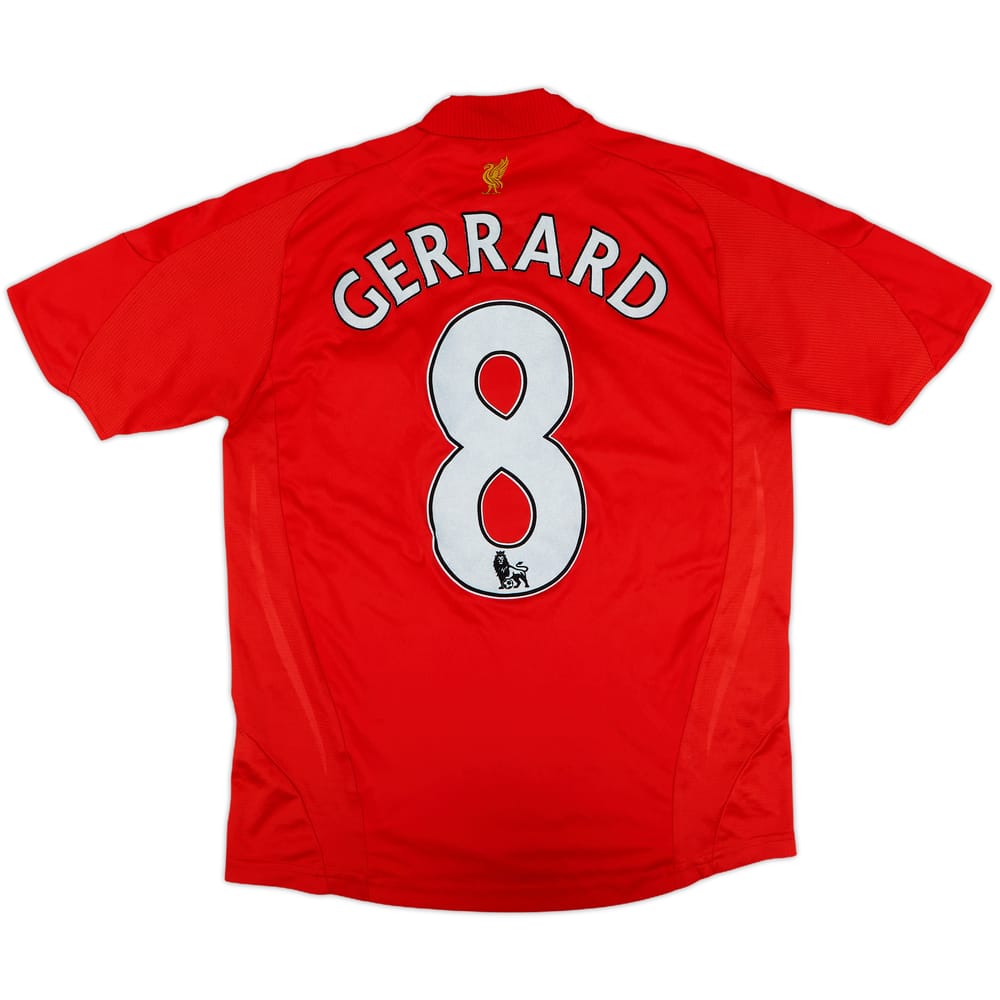 2008-10 Liverpool Home Shirt Gerrard #8 - 6/10 - (XL.Boys)