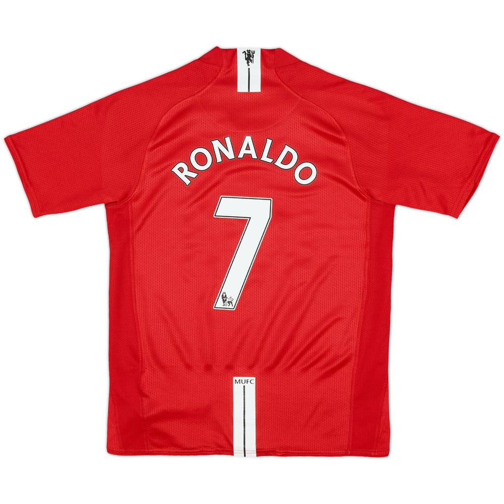 2007-09 Manchester United Home Shirt Ronaldo #7 - 5/10 - (M.Boys)