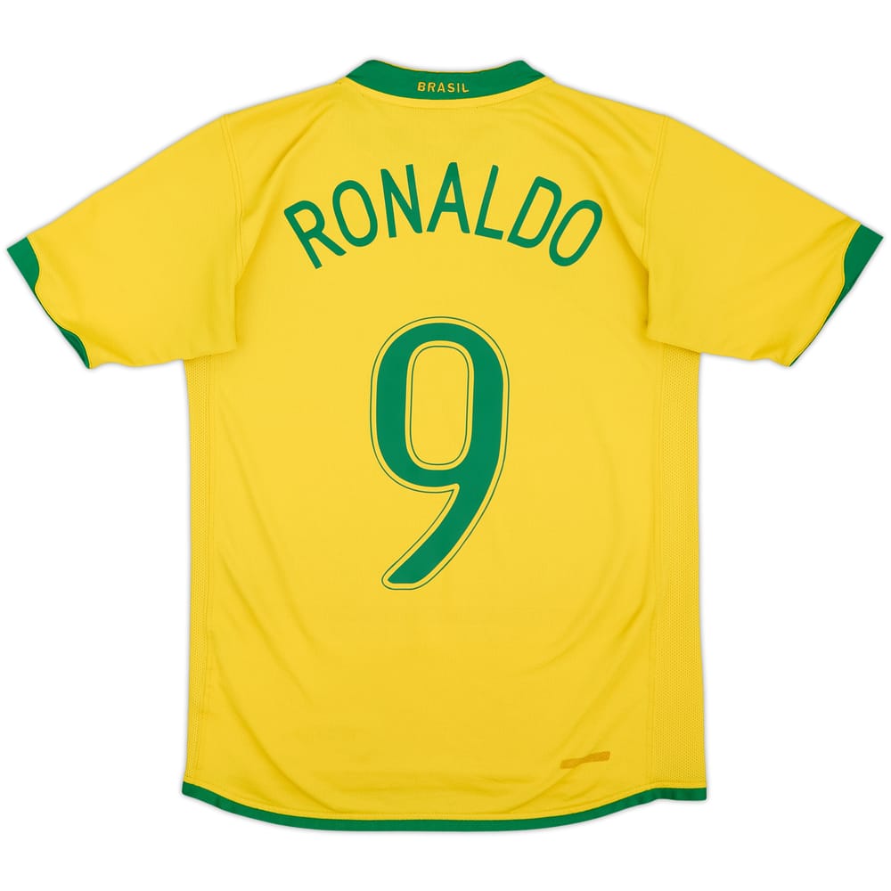 2006-08 Brazil Home Shirt Ronaldo #9 - 6/10 - (XL.Boys)