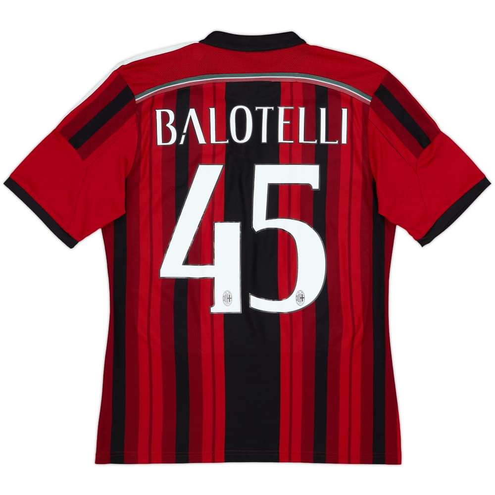 2014-15 AC Milan Home Shirt Balotelli #45 - 6/10 - (M)
