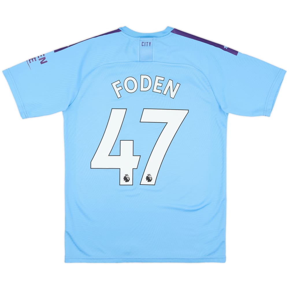 2019-20 Manchester City Home Shirt Foden #47 - 9/10 - (M)
