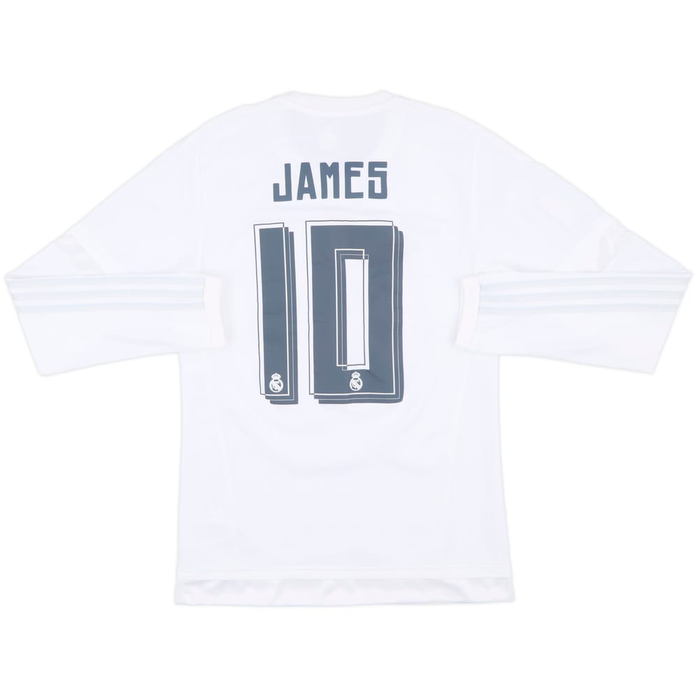 2015-16 Real Madrid Home L/S Shirt James #10 - 8/10 - (S)