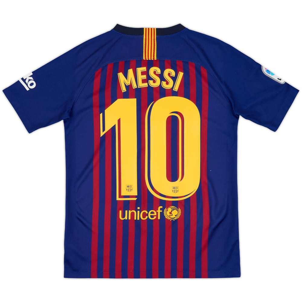 2018-19 Barcelona Home Shirt Messi #10 - 9/10 - (XL.Boys)