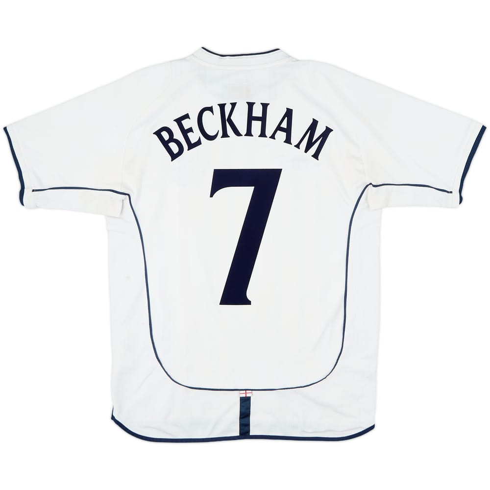 2001-03 England Home Shirt Beckham #7 - 5/10 - (M)