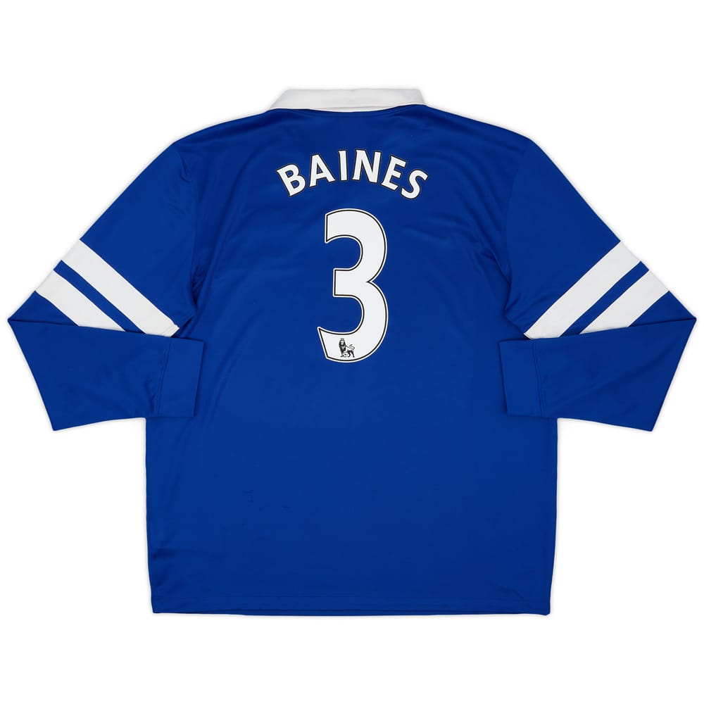 2013-14 Everton Home L/S Shirt Baines #3 - 8/10 - (XL)