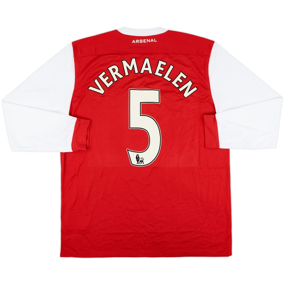 2010-11 Arsenal Home L/S Shirt Vermaelen #5 - 8/10 - (L)