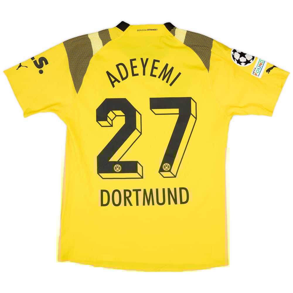 2022-23 Dortmund Match Issue Champions League Home Shirt Adeyemi #27
