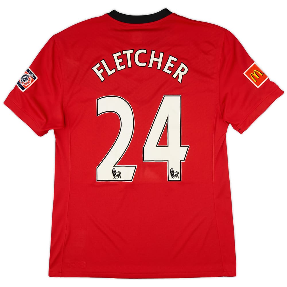 2009-10 Manchester United Match Issue Community Shield Signed Home Shirt Fletcher #24