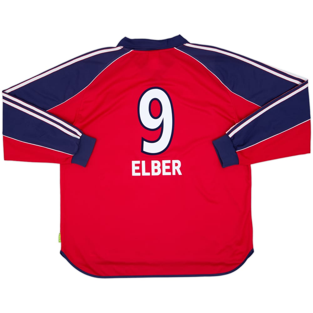 1999-01 Bayern Munich Player Issue Home L/S Shirt Elber #9 - 8/10 - (XL)