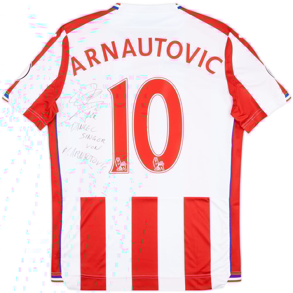 2017-18 Stoke City Signed Home Shirt Arnautovic #10 - 8/10 - (L)