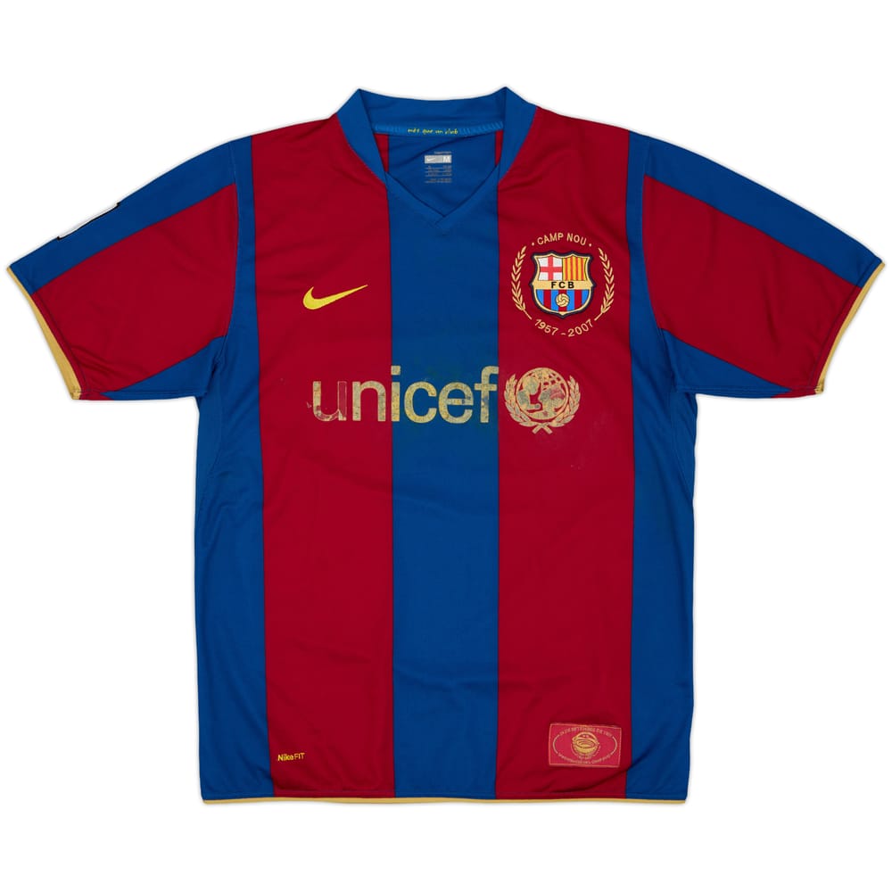 2007-08 Barcelona Home Shirt - 4/10 - (M)