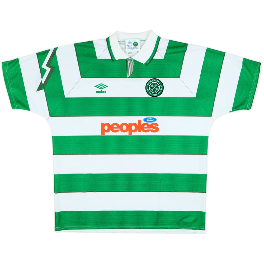 1991-92 Celtic Home Shirt - 8/10 - (XL)