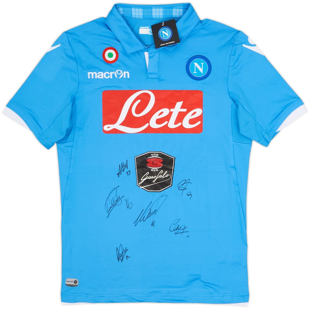 2014-15 Napoli Signed Home Shirt (L)