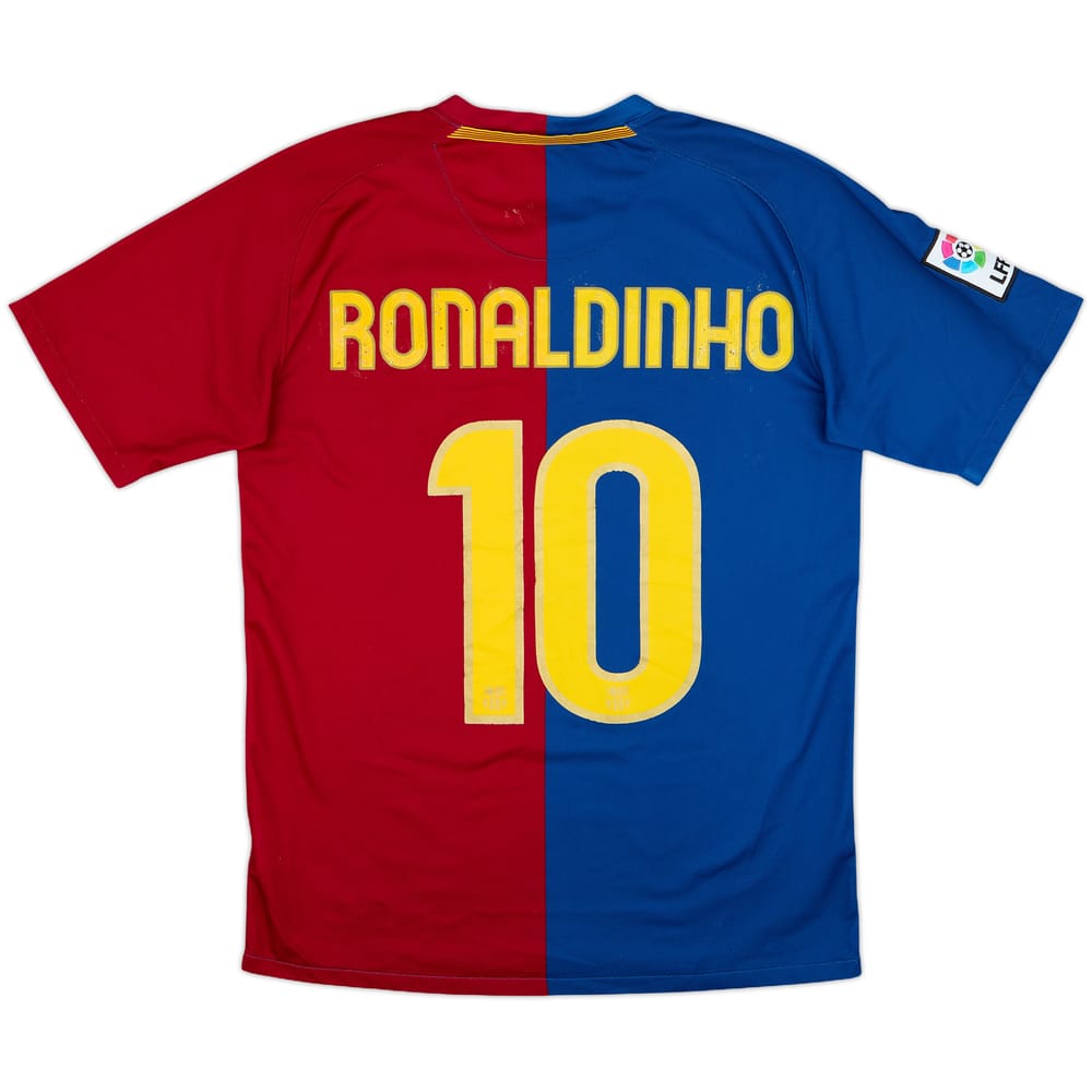 2008-09 Barcelona Home Shirt Ronaldinho #10 - 5/10 - (S)