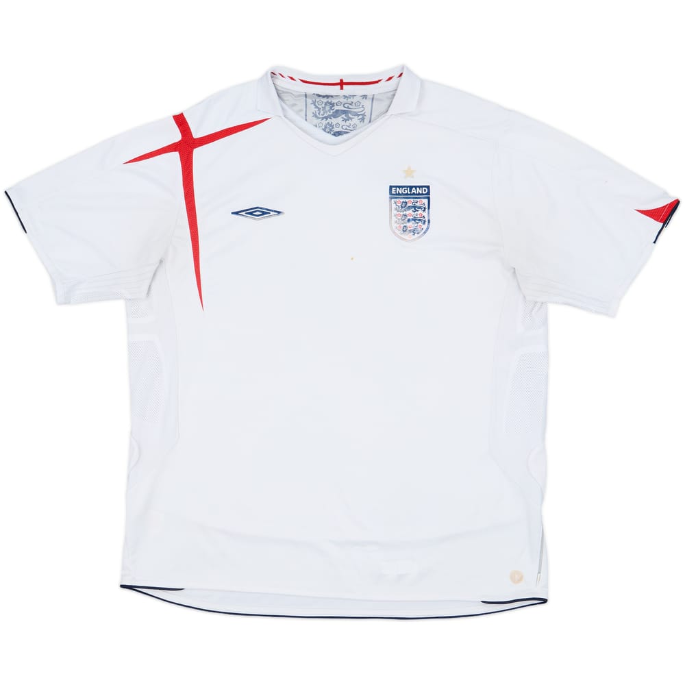 2005-07 England Home Shirt - 4/10 - (XL)