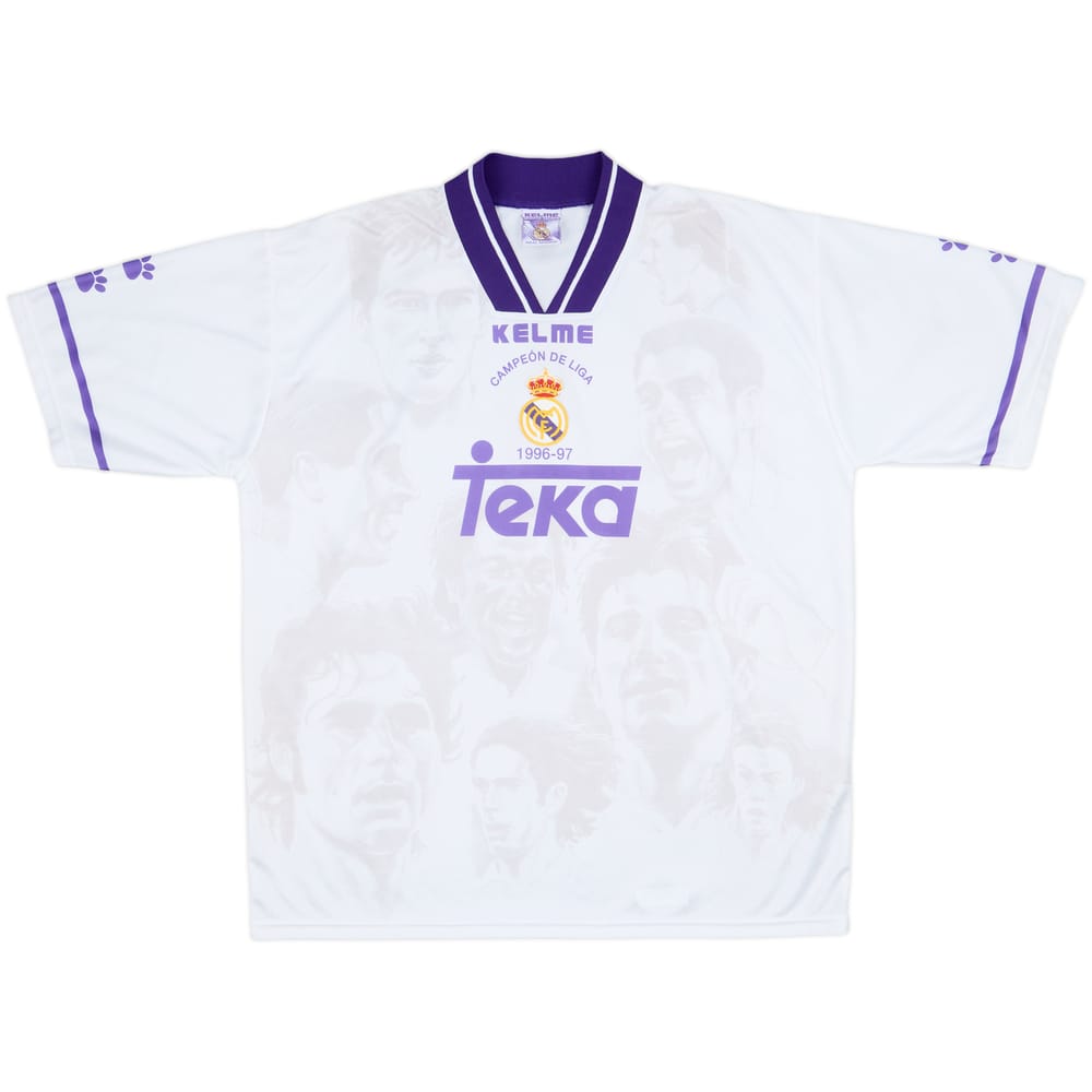 1996-97 Real Madrid Kelme 'Campeon de Liga' Shirt - 9/10 - (XXL)