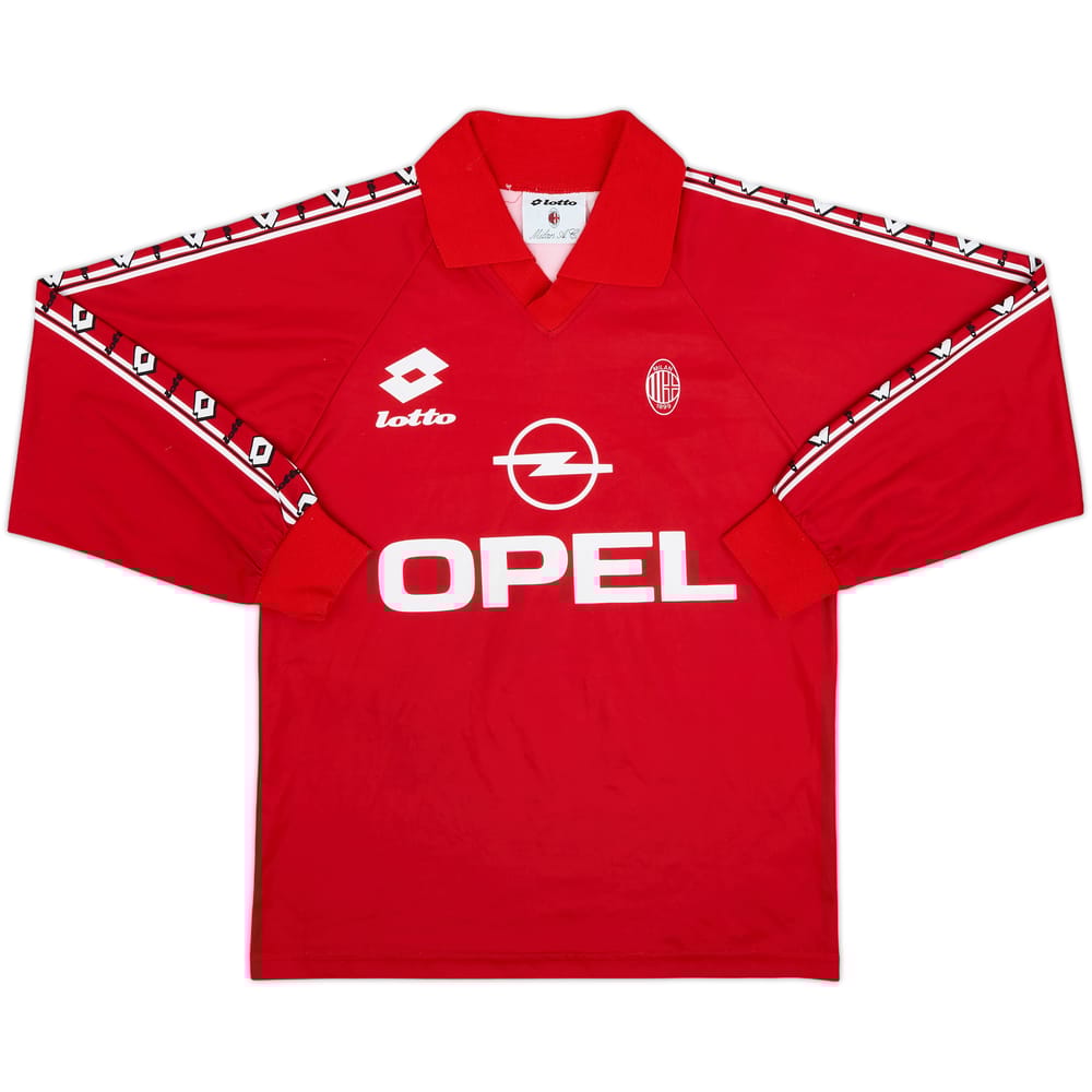 1995-96 AC Milan Lotto Training L/S Shirt - 8/10 - (XL.Boys)