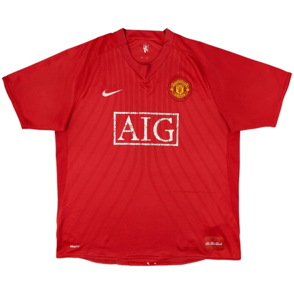 2007-09 Manchester United Home Shirt - 4/10 - (XL)